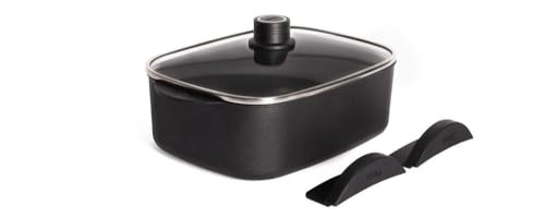 WOLL – Eco Logic QXR Bräter 29 x 22 cm, 4,5 l, 10 cm hoch, mit 2 Hebegriffen – PFAS-freier Antihaft-Bräter, backofenfest – Induktionsbräter – Auflaufform – Schmortopf, Schwarz