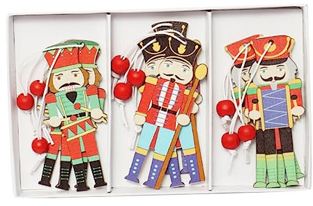 Cabilock 1 Set Addobbi Natalizi Pupazzi Natalizi Pupazzi Natale Home Decoration Marionetta Adesivi Arredamento Pupazzo Di Natale Schiaccianoci Ornamento Di Scena Di Di Legno 9 Pezzi