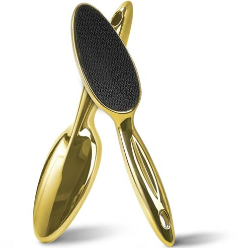 HovuuTuig Nano Glas Hornhautentferner – Sanfte Fußpflege mit Langgriff für nasse & trockene Füße | Schnelle Hornhautentfernung, ergonomisch & effizienter als Bimsstein (Gold)