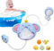 Teksome Tête de Douche Éléphant pour Bébé - Créateur de Bulles pour Baignoire - Pulvérisateur De Bain Éléphant Électrique Interactif pour Natation Et Piscine pour Tout-Petit 1-5
