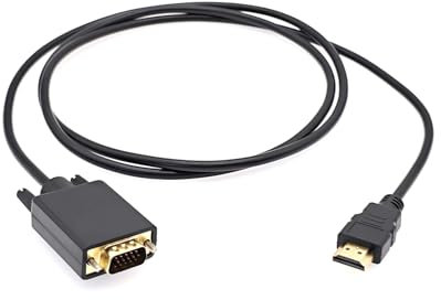 JZK 1,5M Cable HDMI a VGA, convertidor de Cable Adaptador unidireccional HDMI Macho a VGA Macho para computadora, portátil, PC, Monitor, proyector, HDTV, para Roku, para Xbox