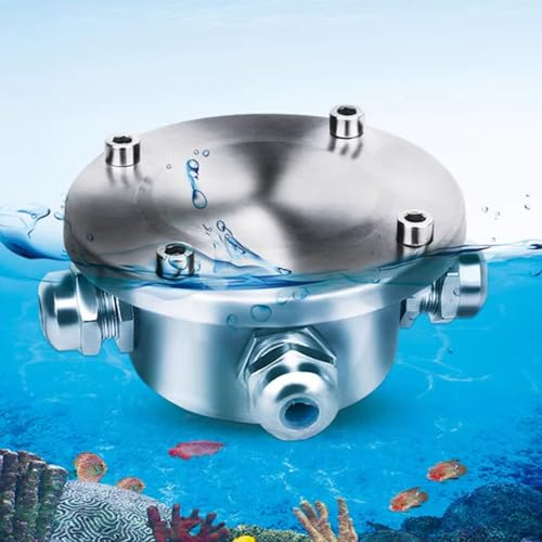 Llhdmeng Unterwasser-Verbindungsdose, wasserdicht – IP68 versiegelt, 304 Edelstahl, für Außenbeleuchtung, Übergangskopf, für Unterwasserleuchten, Brunnen (1 in 6 Out)