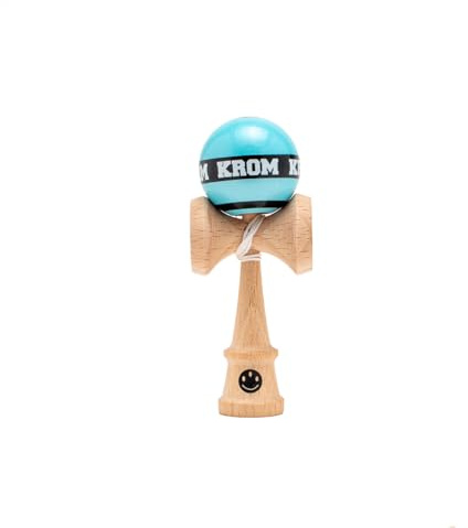 KROM Kendama MIKRO Himmelblau – Mini Kendama aus Buchenholz – Voll spielbar – Taschenformat – Für Anfänger & Profis