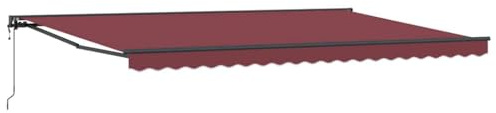 vidaXL Markisenrahmen Bordeauxrot 500 x 300 cm, Garten und Terrasse, rechteckige, Moderne, ausziehbare Markise, Perfekter Sonnenschutz, platzsparend, Polyesterstoff