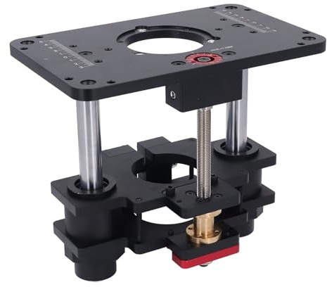 Eminchu Router Inverted Lift Table, CNC Machined Router Lift System, Stainless Steel Rod Table for 69mm Diameter Edging Trimmer 25 to 50mm Benchtop