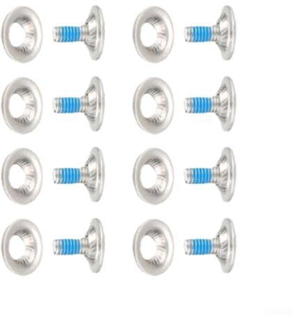 Caswynlife 304 Stainless Steel Snowboard Binding Plate Screws Set, M6x17mm Ski Mounting Bolts, With Washers, For Most Bindings & Skis, 8 Sets