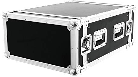 ROADINGER Verstärkerrack PR-2ST, 6HE, 57cm tief | Flightcase für 483-mm-Geräte (19) | mit mehrschichtig verleimtem Holz, schwarz laminiert