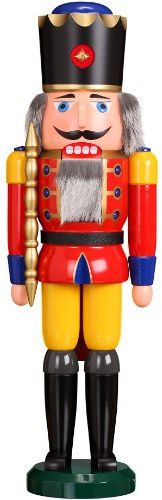 Seiffener Volkskunst Nussknacker Holzfigur Holz König Figur Höhe 60 cm groß (rot)