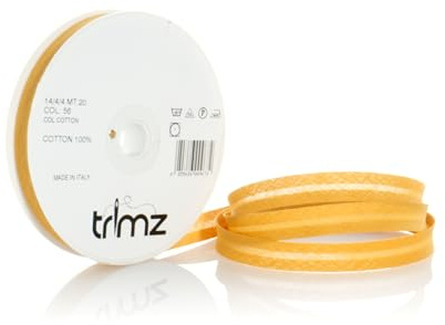 Trimz 14/4/4 mm Cotton Bias Binding Tape, Honey Gold 56t– Double‑Fold Sewing Tape for Quilting, Dressmaking & DIY Crafts