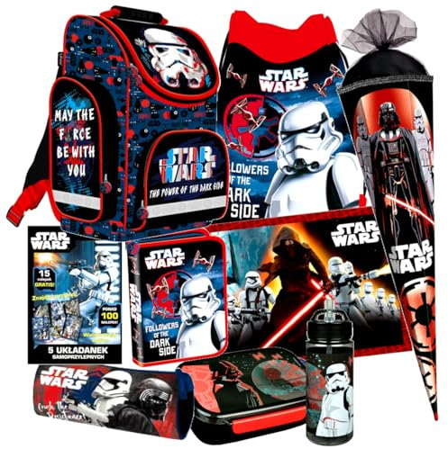 Star Wars Clone 9 Teile Set SCHULRANZEN RANZEN Federmappe SCHULTÜTE 85 cm mit Sticker-von-Kids4shop