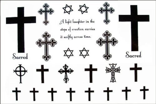 Tatouage de mode autocollants étanche croix hexagramme faux tatouage