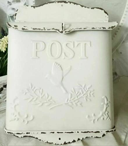 E-X Briefkasten Post Creme Shabby Vogel Postkasten Vintage Landhaus, 23 x 9