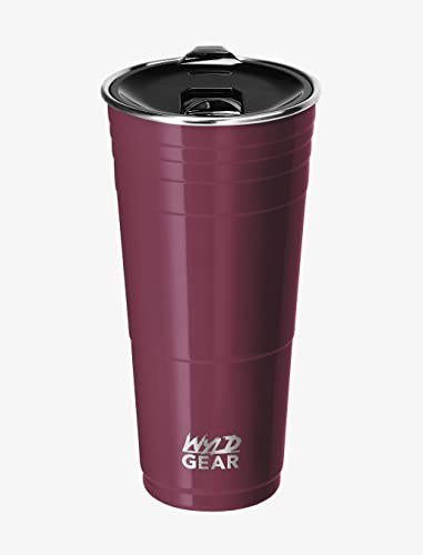 Wyld Gear Wyld Cup 32 oz (946 ml), Maroon - Inklusive V-Flow Lid (wiederverschließbarer Deckel) | Isolierbecher | Thermos-Becher | BPA-frei