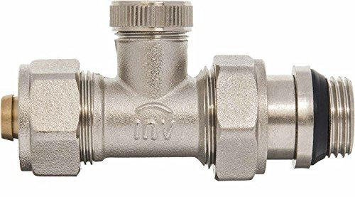 Straight Manual Return Outlet Radiator Valve 16mm PEX Compression Fittings x 1/2 BSP