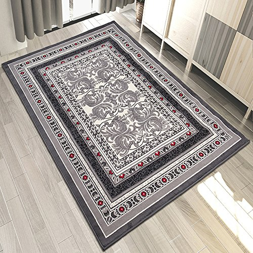 Carpeto Teppich Klassisch Ornamente Blumen Muster Meliert in Grau - ÖKO TEX (200 x 300 cm)