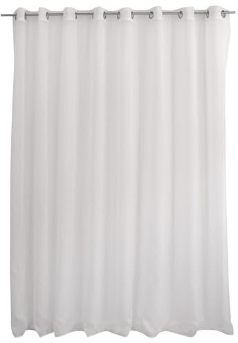 ED ENJOY HOME – Tenda bianca grande larghezza – 300 x 240 cm – 16 occhielli argentati – diametro 4 cm – 100% poliestere sabbiato – Collezione sabbiata