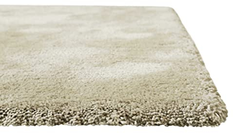 Homie Living I Moderner kuscheliger, weicher, Flauschiger Teppich - Läufer für Wohnzimmer, Flur, Schlafzimmer I Pisa I (120 x 170 cm, Beige)