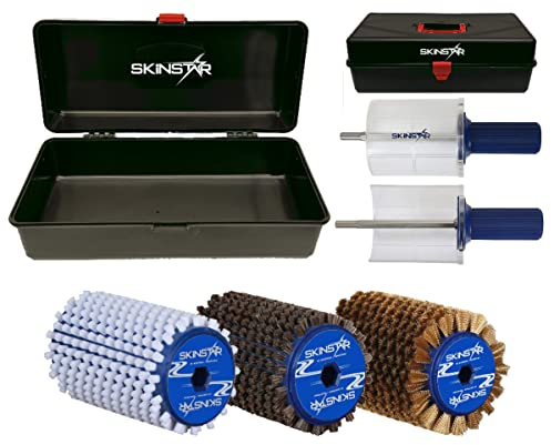 SkinStar Komplett Bürsten Set Rotorbürste WorldCup Wachskoffer 6-teilig-100mm