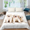 Kinder Bettwäsche Hund Bettwäsche Set 135x200cm für Mädchen Jugendliche Welpen Hunde Pfoten Motiv Bettwäsche Hunde Schön Süß Tiere Thema Bettbezug Set Weiß Beige Pfotenabdruck Bettwäscheset Hund