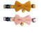 Cognatio Katzenhalsbänder mit Schnellentriegelung, weiches Katzenhalsband mit Abnehmbarer Fliege und Glöckchen, 2 Stück, verstellbar 20-30 cm (Ocker+Rosa)