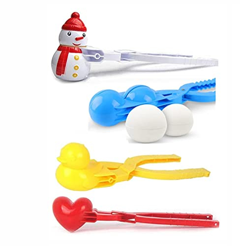 LATRAT 4 Stück Schneeball Zange, Kugelförmiger Schneeballzange Schneeballmacher Sandform für Schneeballschlachten
