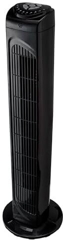 MEDION Turmventilator mit Fernbedienung (3 leise Geschwindigkeitsstufen, 45 Watt Leistung, Timer, zuschaltbare Schwenkfunktion - Oszillation, MD10319) schwarz