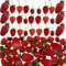 Meiwlong 30 PCS Künstliche Erdbeere Rot Realistisch Erdbeeren Gefälscht Lebensecht Früchte Ornament Faux Erdbeere Requisiten Dekoration Haushalt Party Küche Urlaub