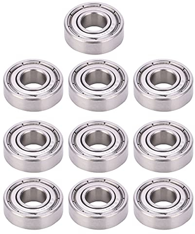 Tissting 10 Stück Miniatur Kugellager, Miniatur Rillenkugellager 19 x 8 x 6mm Edelstahl Kugellager für Skateboard Mikromotor 3D Drucker Bürogeräte für Skateboard, Roller, Inline Skates, Geeignet