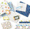 Papierdrachen 6 Bögen Geschenkpapier zur Einschulung | 60x40cm bedruckt - 6 verschiedene Designs hochwertig auf 100g/m² Papier - Blau - Geschenkverpackung zum Schulstart - Set 2