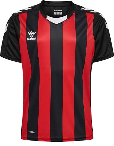 hummel hmlCORE XK Striped Jersey S/S Kids, Black/True RED, 140
