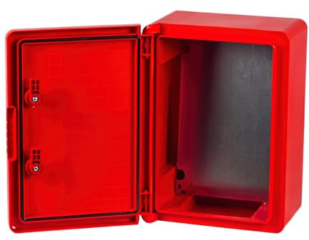 BOXEXPERT® Verteilerkasten außen wasserdicht [ABS Kunststoff IP65 Gehäuse] rot (Serie Fleet) 350x250x150mm | Schaltschrank außen | Wandschrank | Industriegehäuse | Leergehäuse