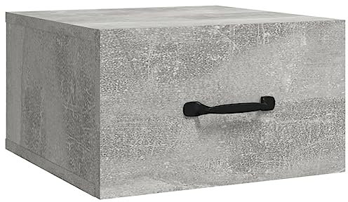 vidaXL Wand Nachttisch Hängend Nachtschrank Nachtkonsole Nachtkommode Schlafzimmer Schrank Kommode Wandschrank Hängeschrank Betongrau 35x35x20cm