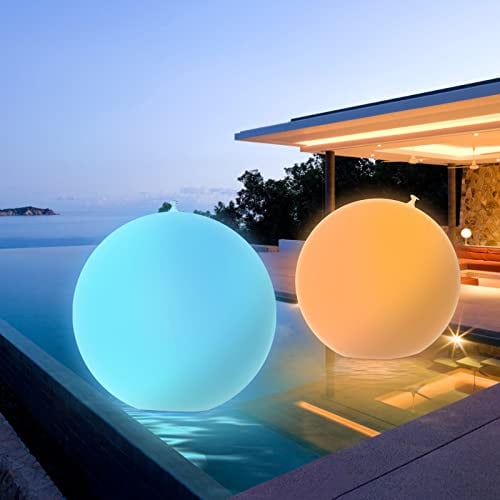 AVCXEC Luce LED per Piscina e Spa, 2PCS 40 cm Galleggiante Luminoso IP67 Impermeabile, 16 Colori Con Telecomando per Esterno Festa Laghetto