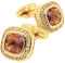 Jonwo 14K Vergoldete Braune Schmuckstein Herren Manschettenknöpfe Quadratische Kristall Manschettenknöpfe Men Cufflinks Hochzeit Hemd Party Geburtstag Jubiläum Kleid