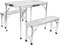 LANTUS Campingtisch mit Stühlen Klapptisch Set für 4 Personen Höhenverstellbar, Multifunktionstisch Reisetisch für Camping, Garten, Party, Buffet, BBQ-90 * 60 * 70cm (silberweiß)