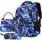 Kimwadalh Jungen Rucksack Schulranzen Jungenrucksack Rucksack Kinderrucksack Jungen Schulrucksack Schultaschen Set mit Lunchpaket Federmäppchen Teenager School Backpack