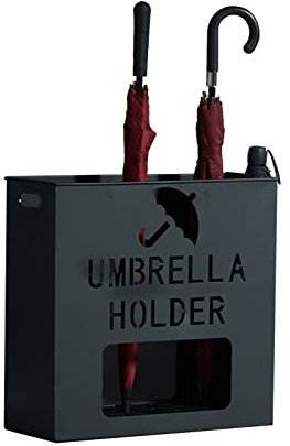 ROYUMI Porte Parapluie Grand Porte-Parapluie Design Évidé, Seau Parapluie avec Égouttoir, Contenir 22 Parapluies Parapluies Pliants, Porte-Cannes Porte-Cannes (Color : Black)