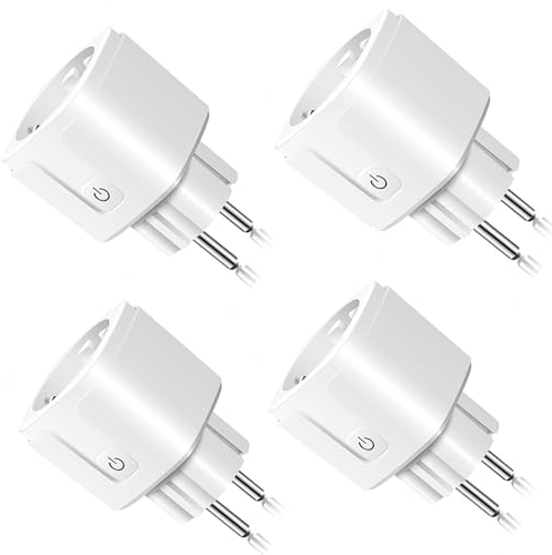 Zigbee Socket, Smart Socket Power Consumption, Smart Socket with Consumption Measurement, Compatible with Alexa Accessories, Smart Home Devices, Google Home, Smart Life, 2MQTT, 4 Pack