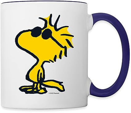 Spreadshirt Peanuts Woodstock Sonnenbrille Cool Tasse Zweifarbig, One size, Weiß/Kobaltblau