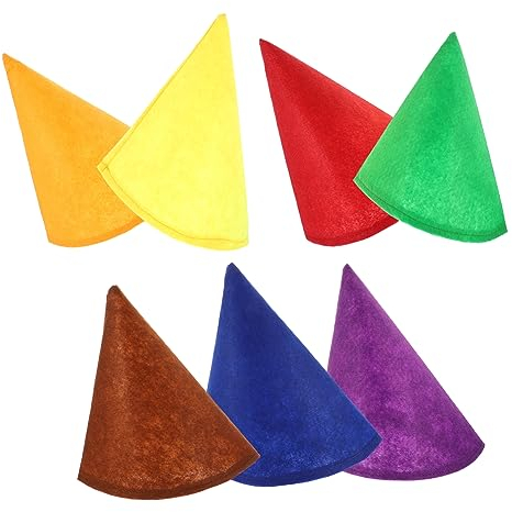HOMSFOU Weihnachtsdeko 7 Stück Partyhut Partyzubehör Halloween-Kostüme Deko- Halloween-Zwergmütze Zwergkostüm-Hut Halloween-Kostüm-Requisiten Halloween-Zwerghut Zwergenmütze Cosplay