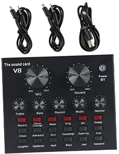 VINTORKY 1 Set Mischpult, lustiger Sound, professioneller Sound, Goxlr Sprachwechsler, Broadcasting-Sound, Livestreamer, Live-Sound, Heimcomputer, externe Soundkarte, Audio, Metallgehäuse, Musik