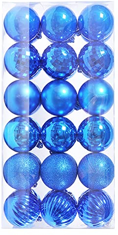 36 Stück kleine Mini Weihnachtskugeln Kunststoff, 3cm Weihnachtskugel Christbaumkugeln, Weihnachtsdeko Set, Weihnachtskugeln für Weihnachtsbaum, Hochzeit, Partys, DIY Dekoration, Blau