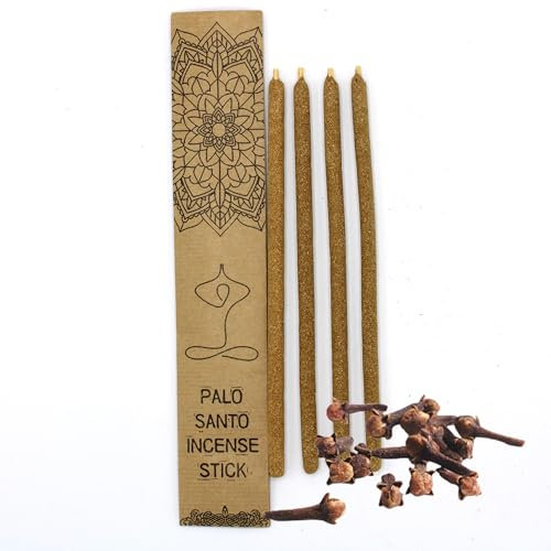 Encens Palo Santo avec clou de girofle - Grand bâton parfumé pur pour le nettoyage (20 x 1 x 1 cm)