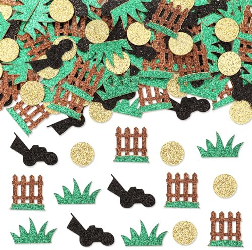 Sursurprise Rasenmäher Geburtstag Party Dekorationen, 200Pcs Lawn Mover Konfetti Glitter für Tisch, Rasenmäher Bauernhof Bauernhof Traktor Geburtstag Party Supplies
