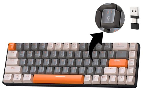 Sikai Teclado Inalambrico Portugués,Teclado Mecánico Gaming 60% Interruptor Azul,Apex Pro Mini Modo Dual 2.4Ghz/Bluetooth 5.0 Hot Swap Receptor 2 en 1 para PC/Mac/Tableta/QWERTY Portugal (Milky)