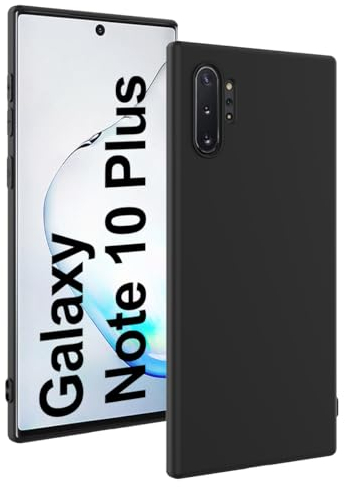 Losvick Hülle für Samsung Galaxy Note 10 Plus, Stoßfest Mat Schwarz, Handyhülle Ultra-Dünne Silikon, Schutzhülle Weiche TPU Flexibel Bumper Kratzfest case Black Slim - Schwarz