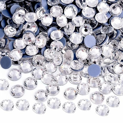BLINGINBOX Hotfix Rhinestones for Clothes,1440pcs Hot Fix Rhinestones Crystal Gems for Crafts Decoration, Crystal, SS10