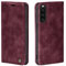 LBH Handyhülle für Sony Xperia 10 II in Weinrot mit Karten- und Geldfach Smartphone Hülle mit Standfunktion Flip Case Schutzhülle Magnetverschluss Vintage