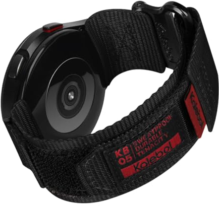 MroTech kompatibel mit Armband Samsung Galaxy Watch 6/6Classic/ Galaxy Watch5/5Pro/ Galaxy Watch4/4Classic/ Active/Active2 Ersatzarmband Sport Nylon Klettverschluss Design Sportarmband 20mm,Schwarz