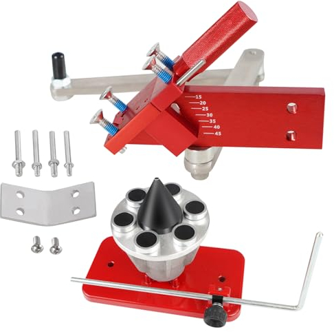 BHB Adjustable 15°- 45°Lawn Mower Blade Sharpener Replace 5005 Lawn Mower Blade Balancer Magnetic Wall Mount Replace 42-047 Red